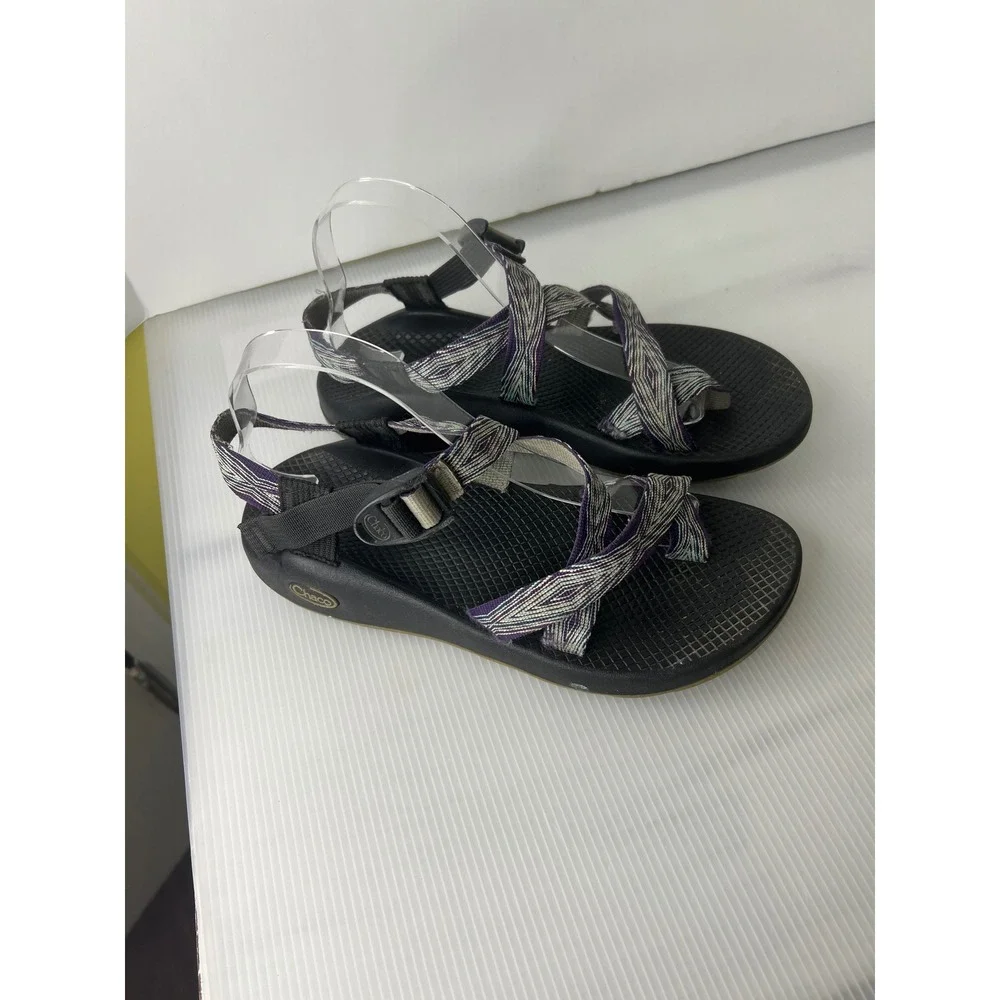 Chaco Z Cloud 2 Womens Purple Grey Geometric Strappy Toe Loop Sandals Size 8